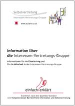 Titelblatt von der Broschüre "Information über die Interessen-Vertretzbgs-Gruppe"
